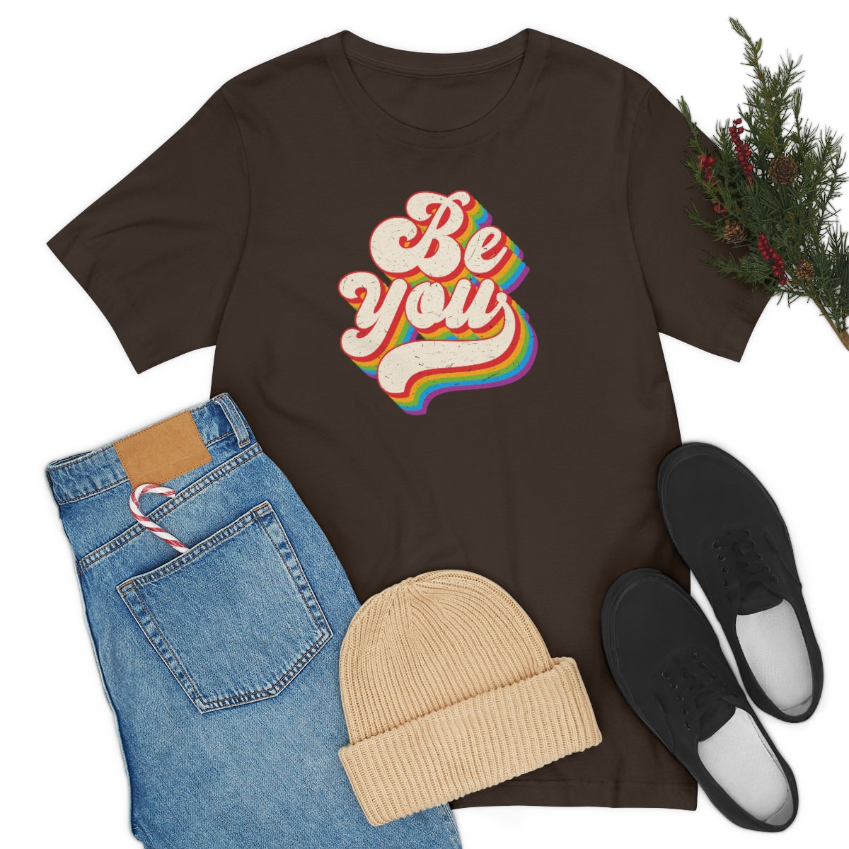 Pride Month Tee, Pride T-Shirt, Be You Pride Shirt, Be You, Gay Pride, Rainbow Retro Tee, Rainbow, Retro, Vintage Shirt, Vintage Lettering