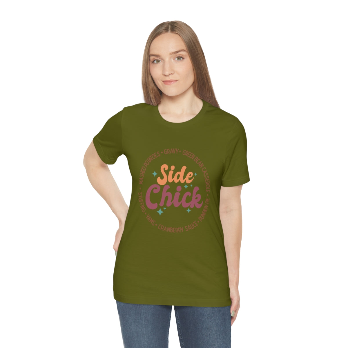 Side Chick Thanksgiving Unisex Jersey Short Sleeve Tee
