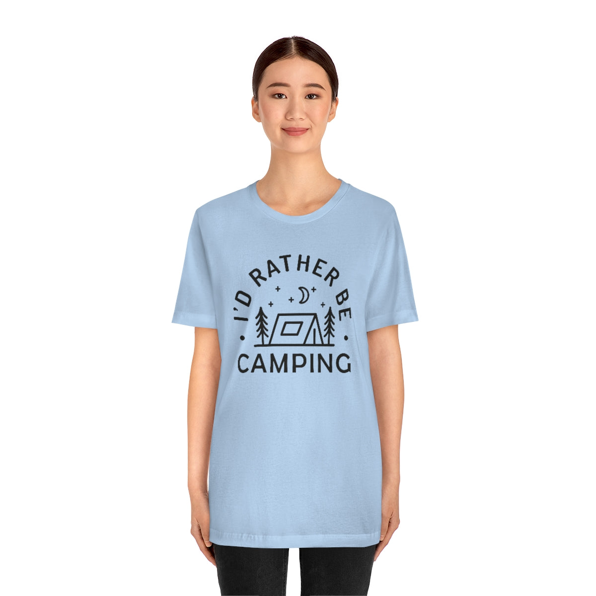 I'd Rather Be Camping Unisex Jersey Short Sleeve Tee