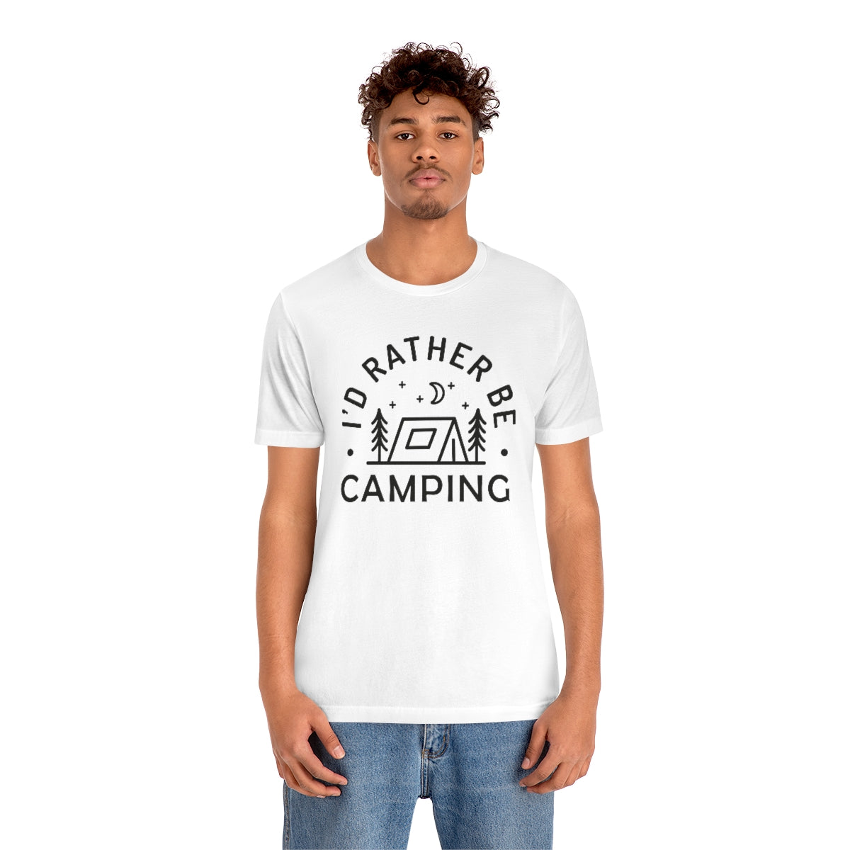 I'd Rather Be Camping Unisex Jersey Short Sleeve Tee