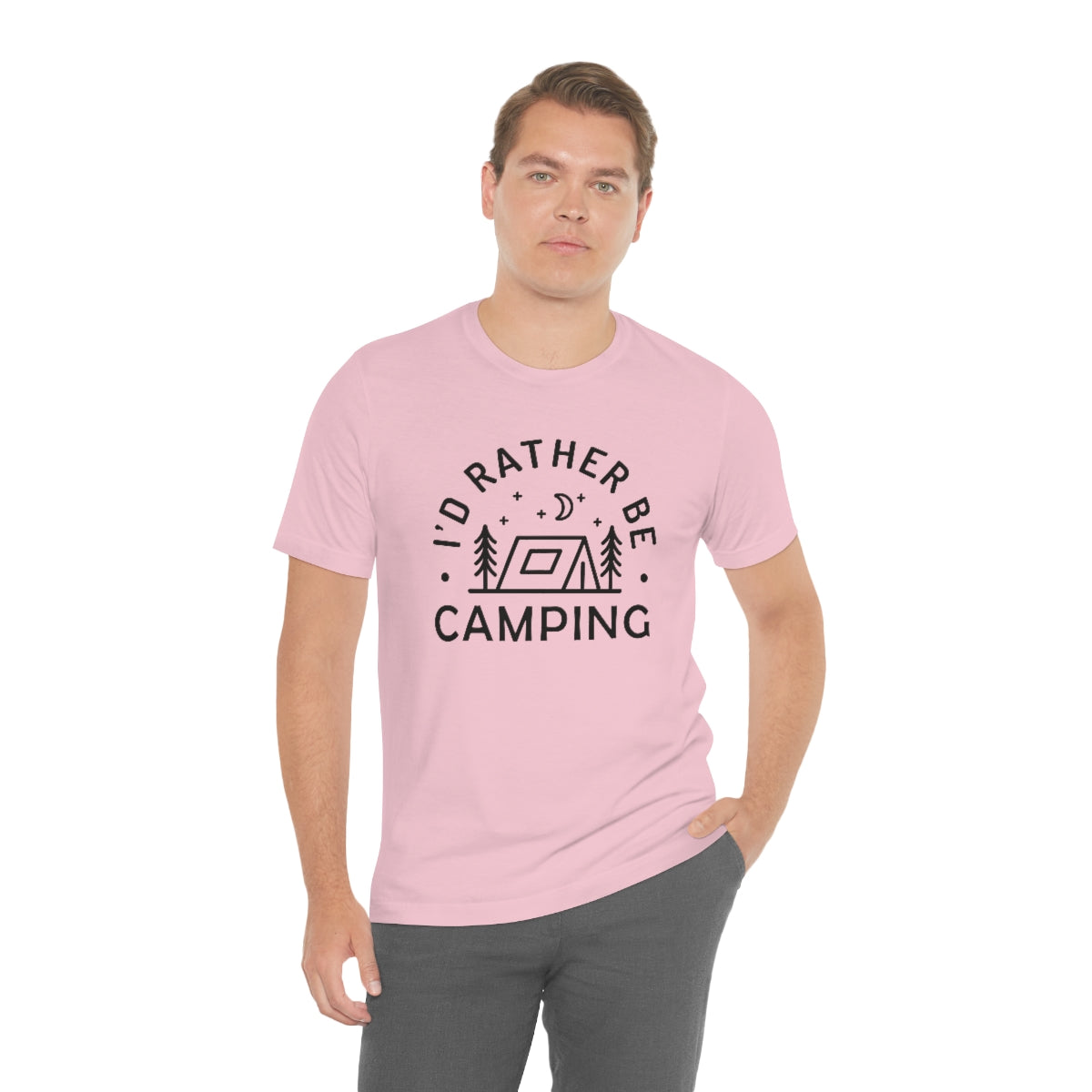 I'd Rather Be Camping Unisex Jersey Short Sleeve Tee