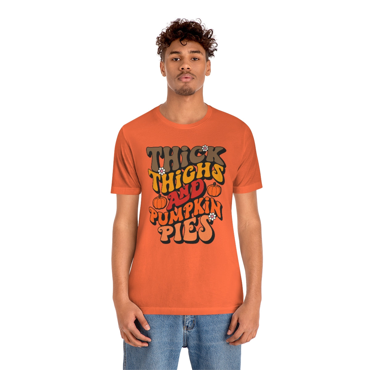 Thick Thighs Pumpkin Pies Unisex Jersey Short Sleeve Tee