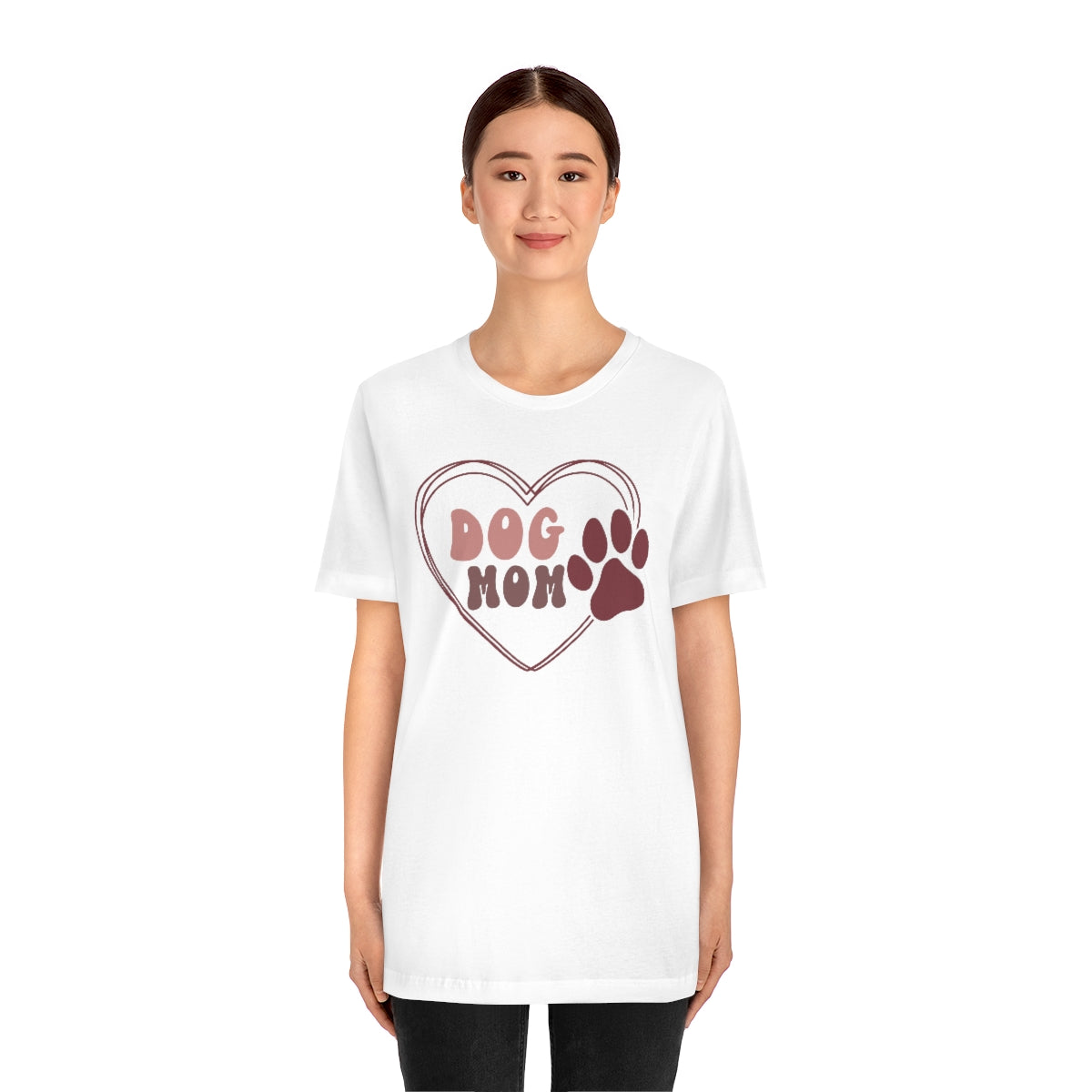 Dog Mom Heart Unisex Jersey Short Sleeve Tee