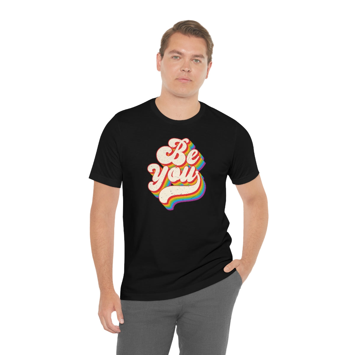 Pride Month Tee, Pride T-Shirt, Be You Pride Shirt, Be You, Gay Pride, Rainbow Retro Tee, Rainbow, Retro, Vintage Shirt, Vintage Lettering