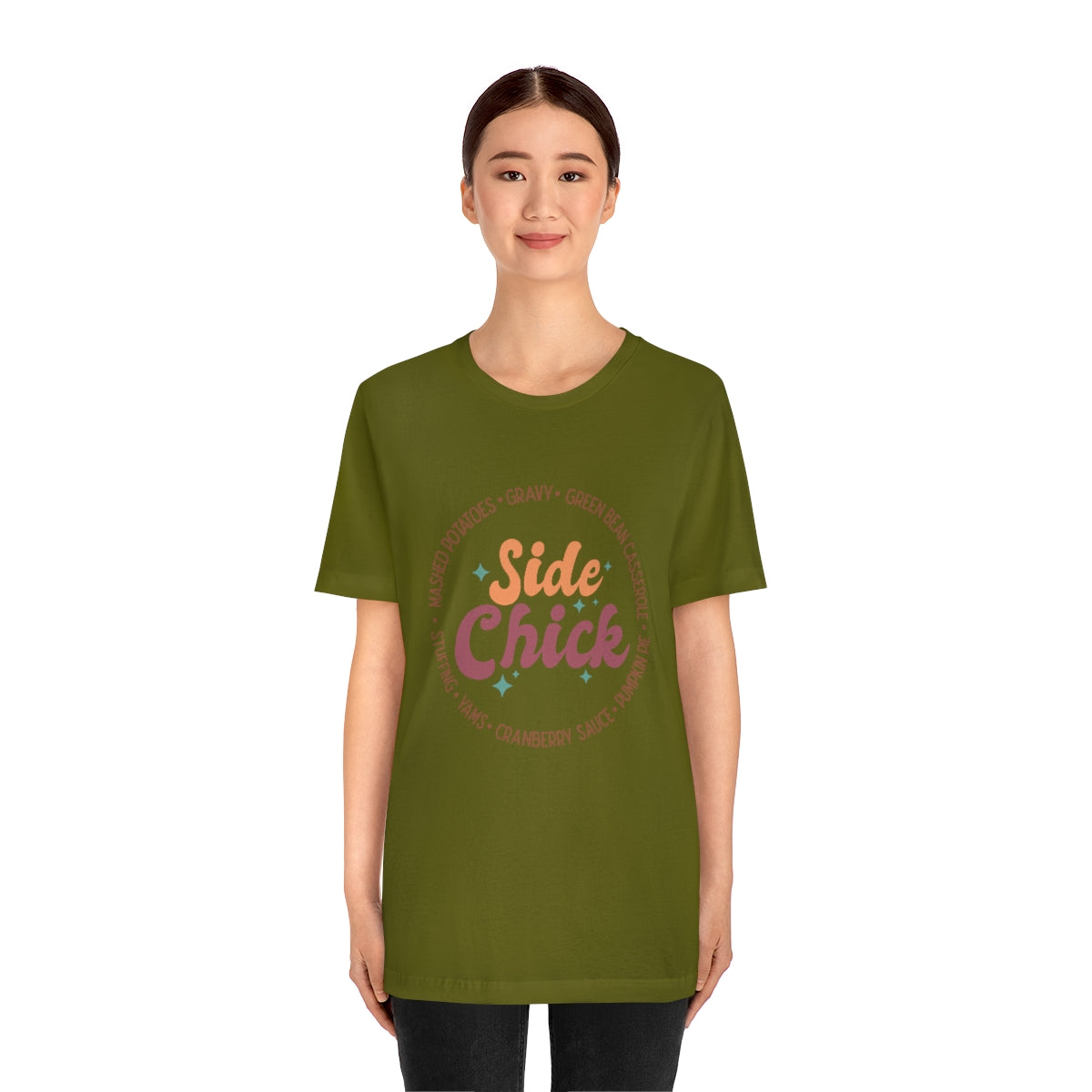Side Chick Thanksgiving Unisex Jersey Short Sleeve Tee