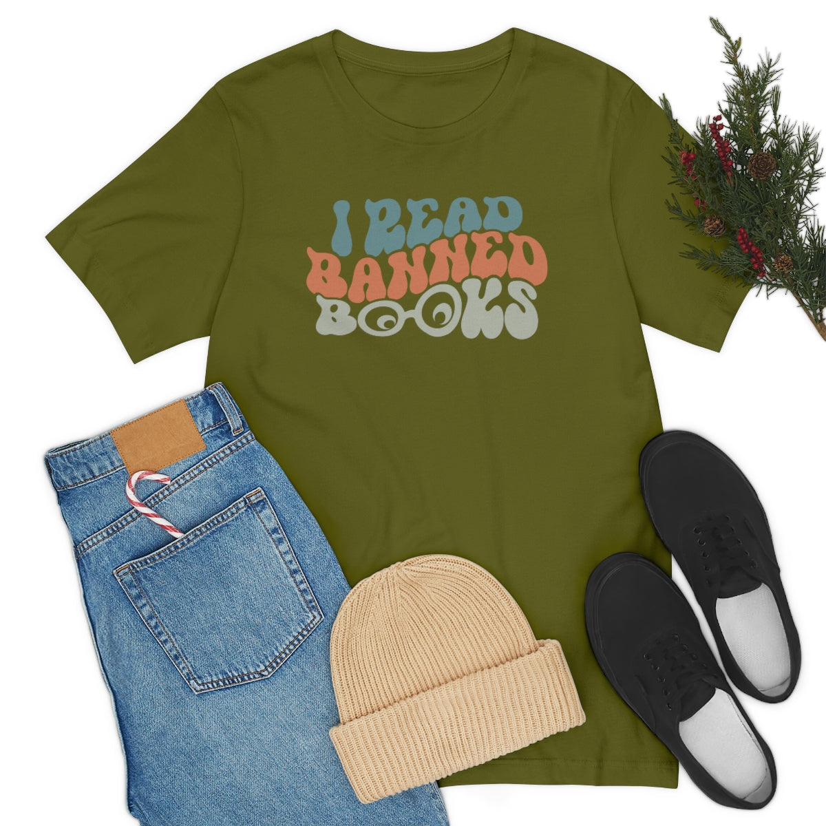 I read banned books groovy Unisex Jersey Short Sleeve Tee gift idea