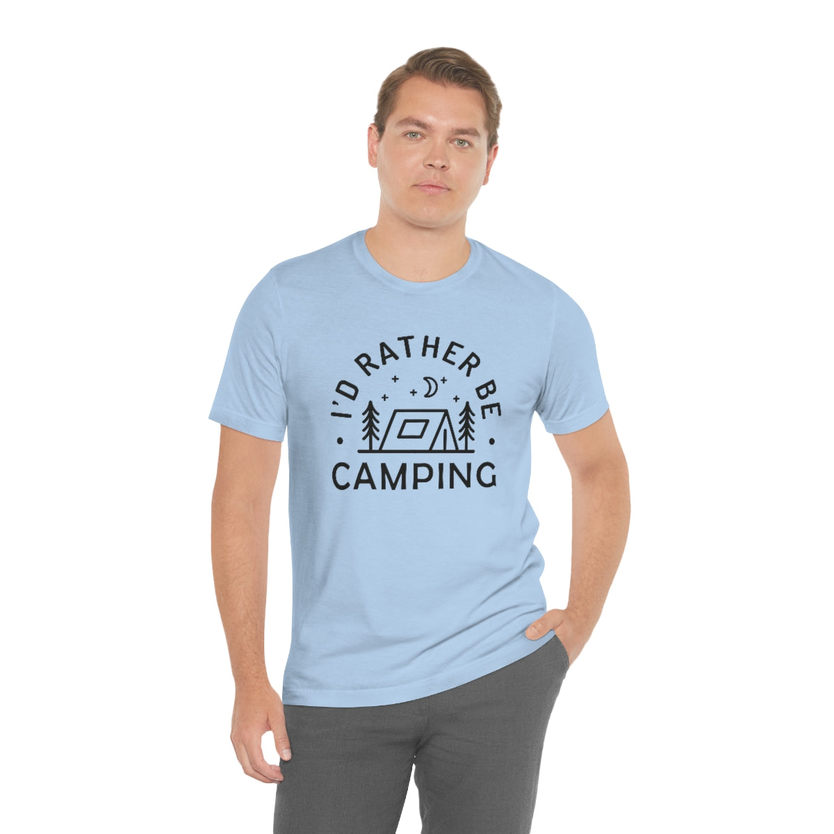 I'd Rather Be Camping Unisex Jersey Short Sleeve Tee