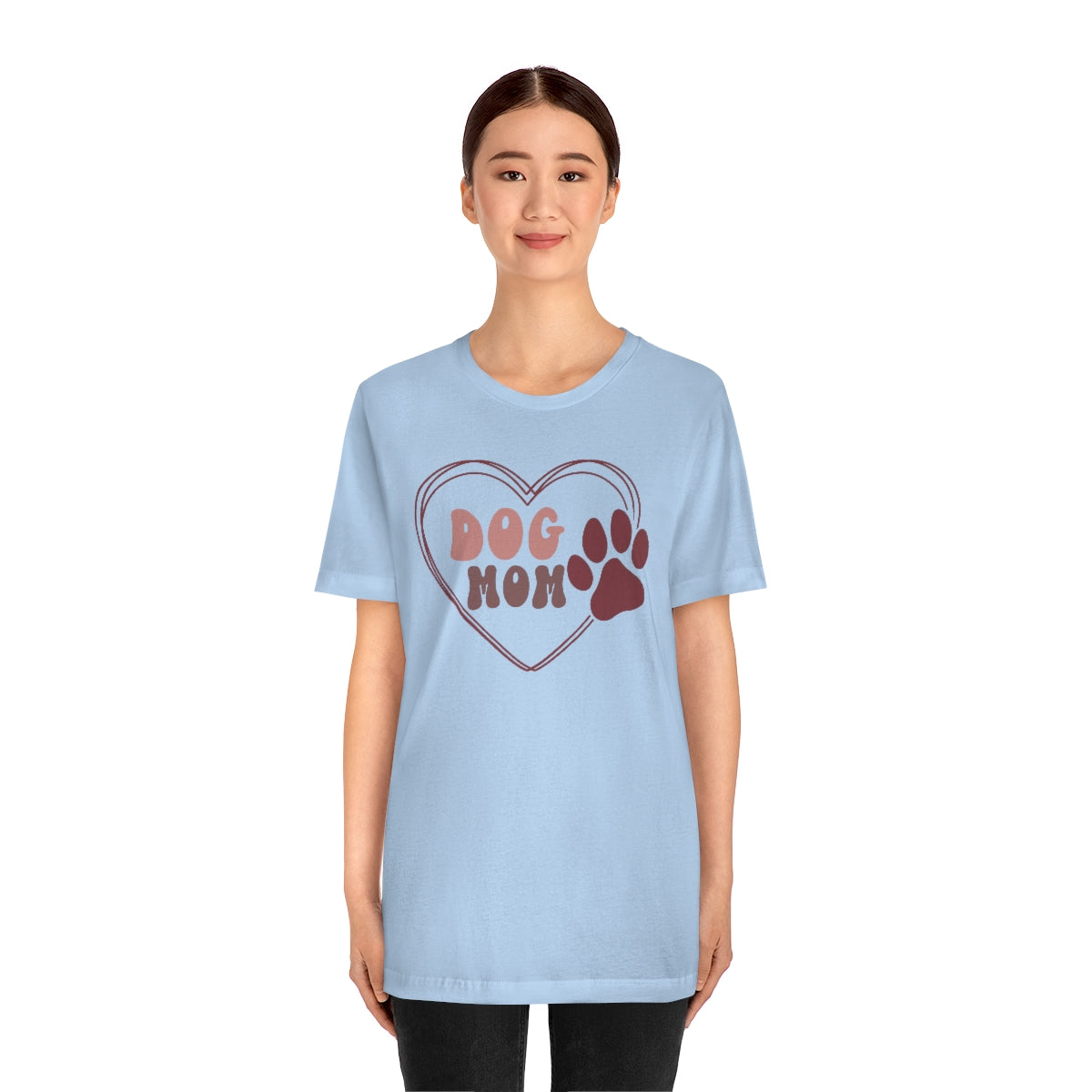 Dog Mom Heart Unisex Jersey Short Sleeve Tee
