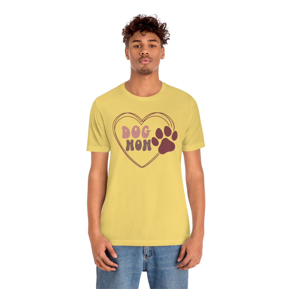 Dog Mom Heart Unisex Jersey Short Sleeve Tee