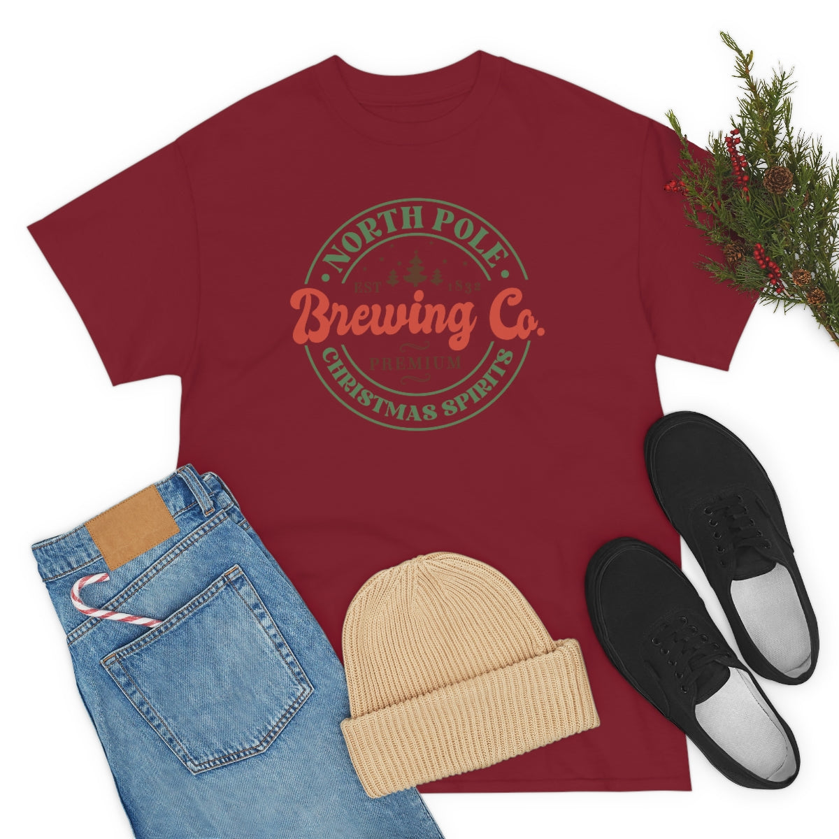 North Pole Brewing, Christmas Tee, X-mas TShirt, Unisex, Holiday Tee, Gift for Her, Gift for Him, Cute Shirt, Christmas, Holiday