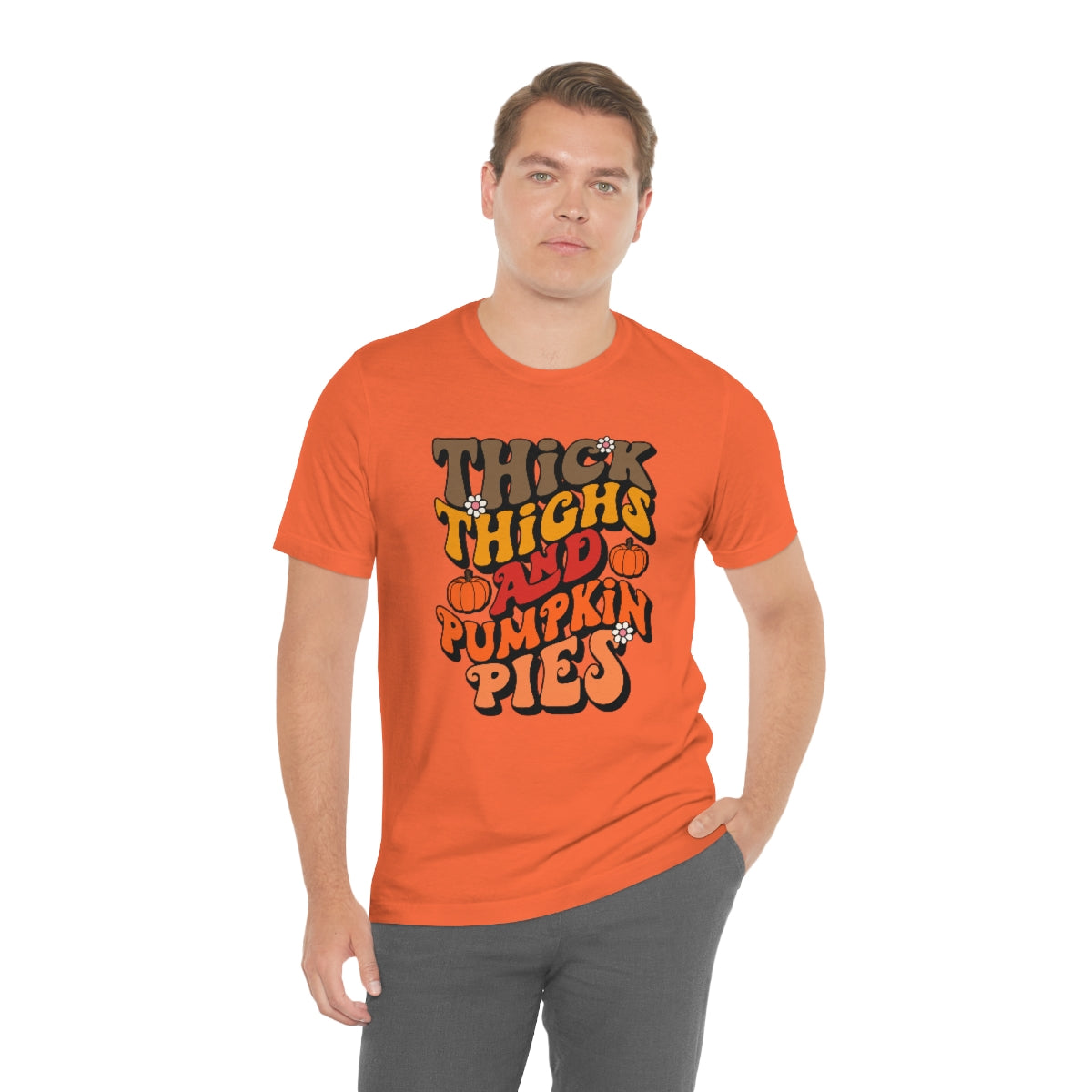 Thick Thighs Pumpkin Pies Unisex Jersey Short Sleeve Tee