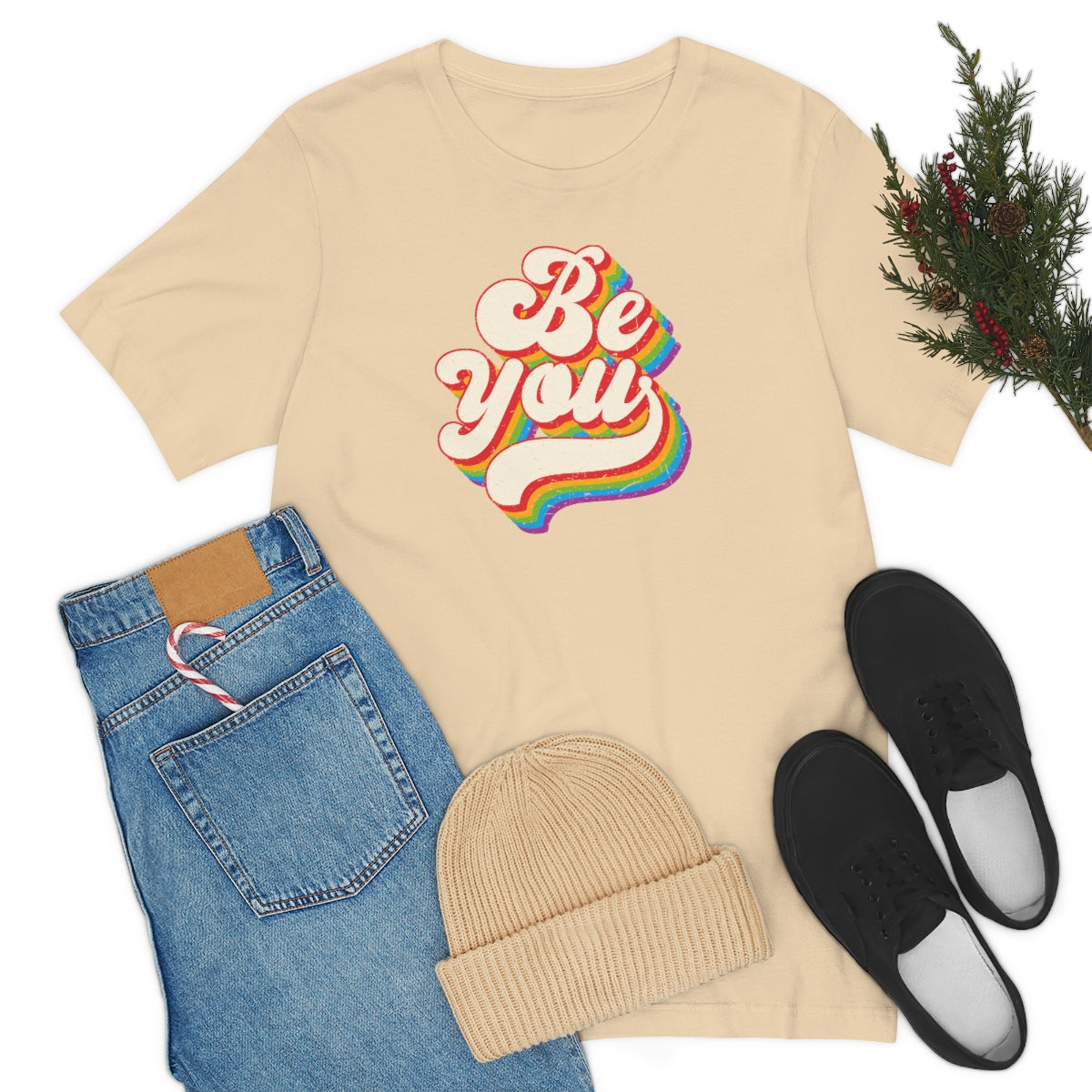 Pride Month Tee, Pride T-Shirt, Be You Pride Shirt, Be You, Gay Pride, Rainbow Retro Tee, Rainbow, Retro, Vintage Shirt, Vintage Lettering