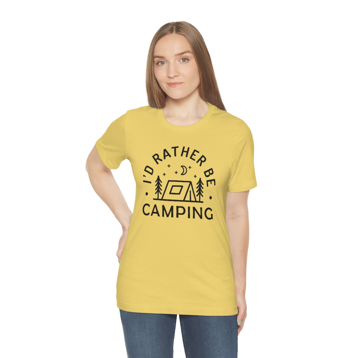 I'd Rather Be Camping Unisex Jersey Short Sleeve Tee