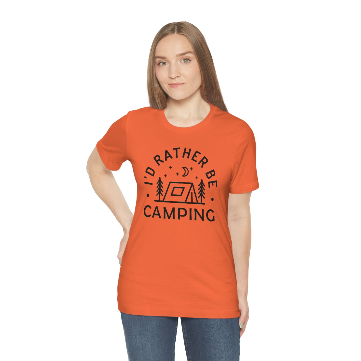 I'd Rather Be Camping Unisex Jersey Short Sleeve Tee