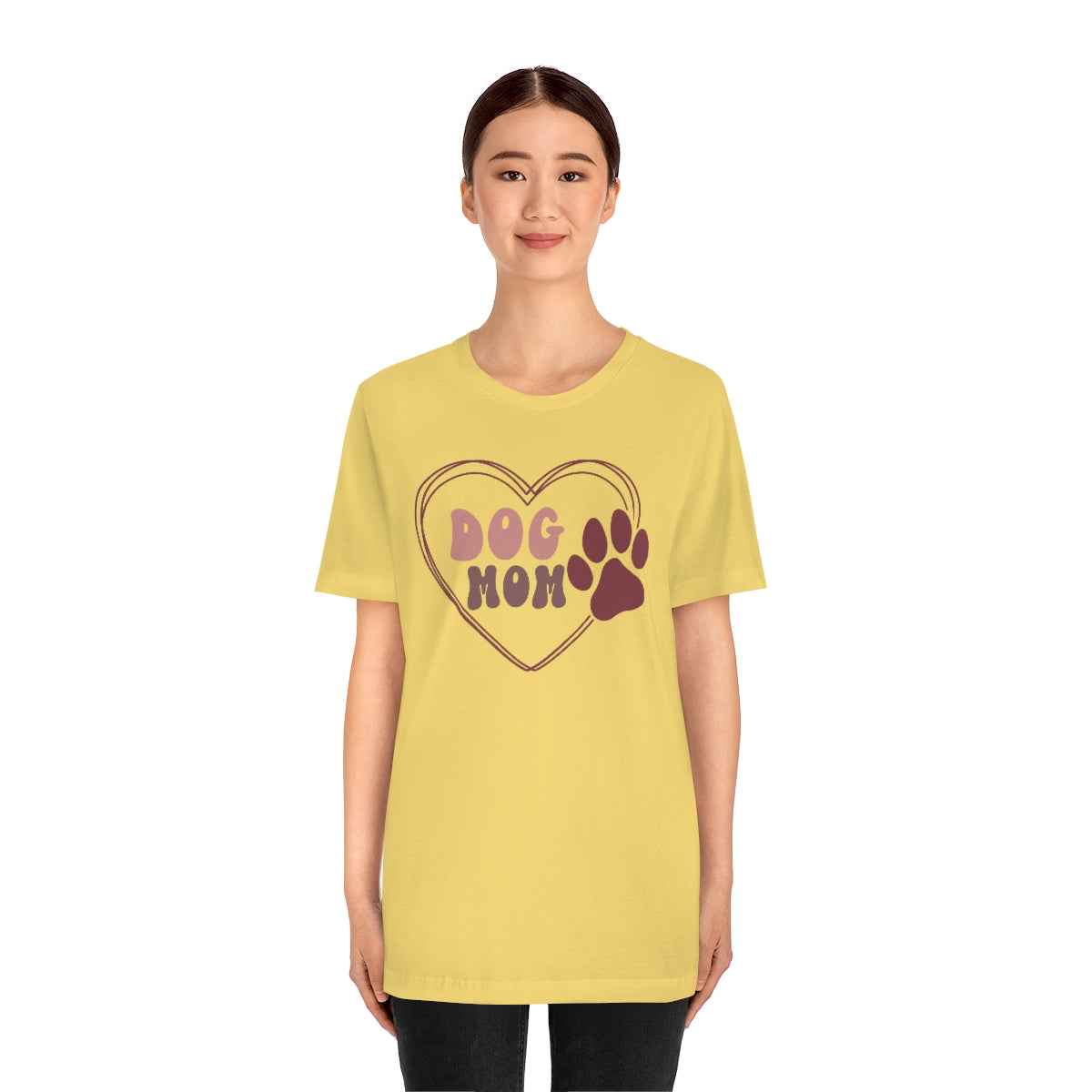 Dog Mom Heart Unisex Jersey Short Sleeve Tee