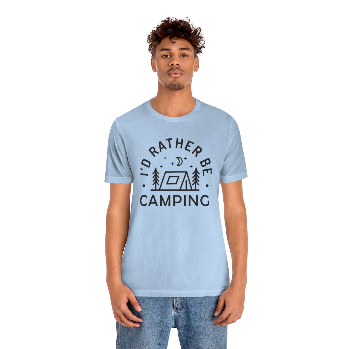 I'd Rather Be Camping Unisex Jersey Short Sleeve Tee