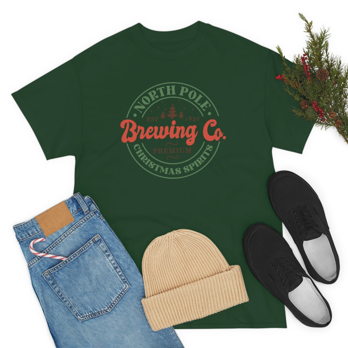 North Pole Brewing, Christmas Tee, X-mas TShirt, Unisex, Holiday Tee, Gift for Her, Gift for Him, Cute Shirt, Christmas, Holiday