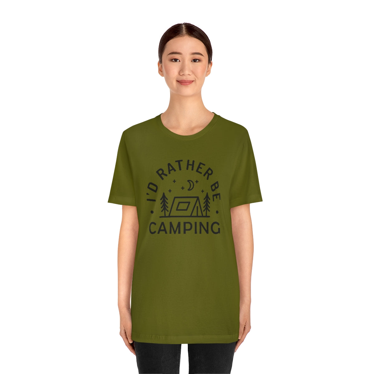 I'd Rather Be Camping Unisex Jersey Short Sleeve Tee