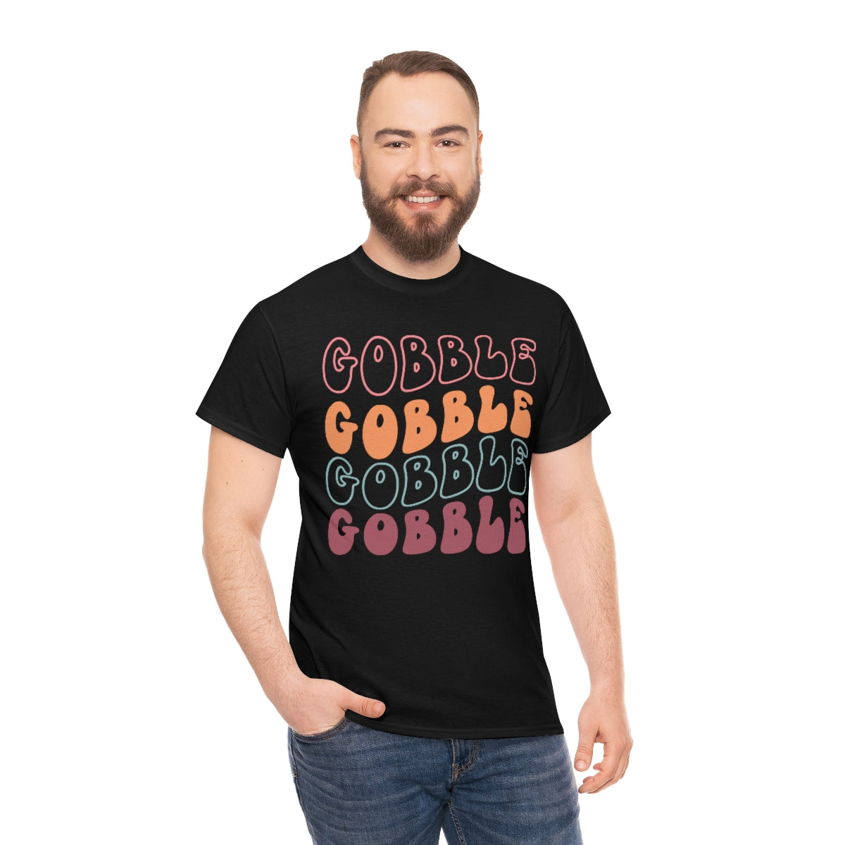 Gobble Gobble Thanksgiving Shirt, Thanksgiving Tee, Thanksgiving, Retro Shirt, Groovy Text Shirt, Gifts for Anyone