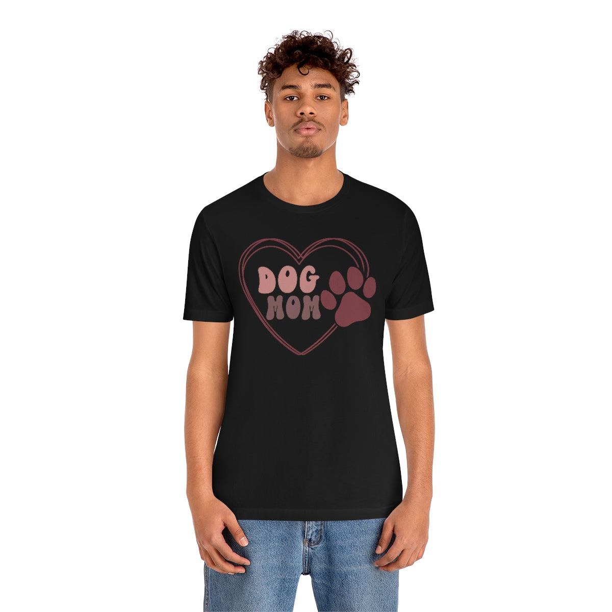 Dog Mom Heart Unisex Jersey Short Sleeve Tee