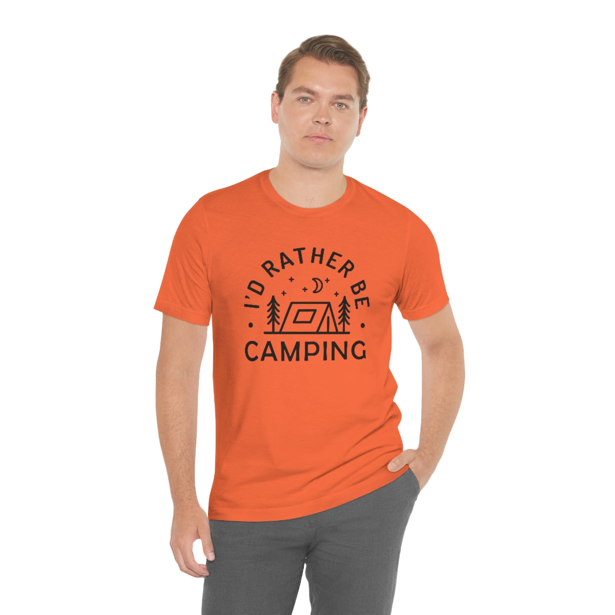 I'd Rather Be Camping Unisex Jersey Short Sleeve Tee