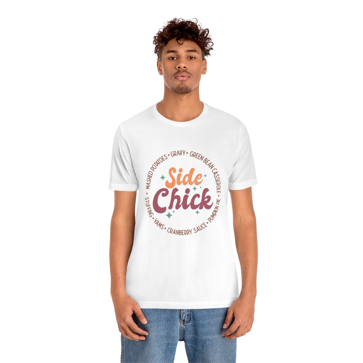 Side Chick Thanksgiving Unisex Jersey Short Sleeve Tee