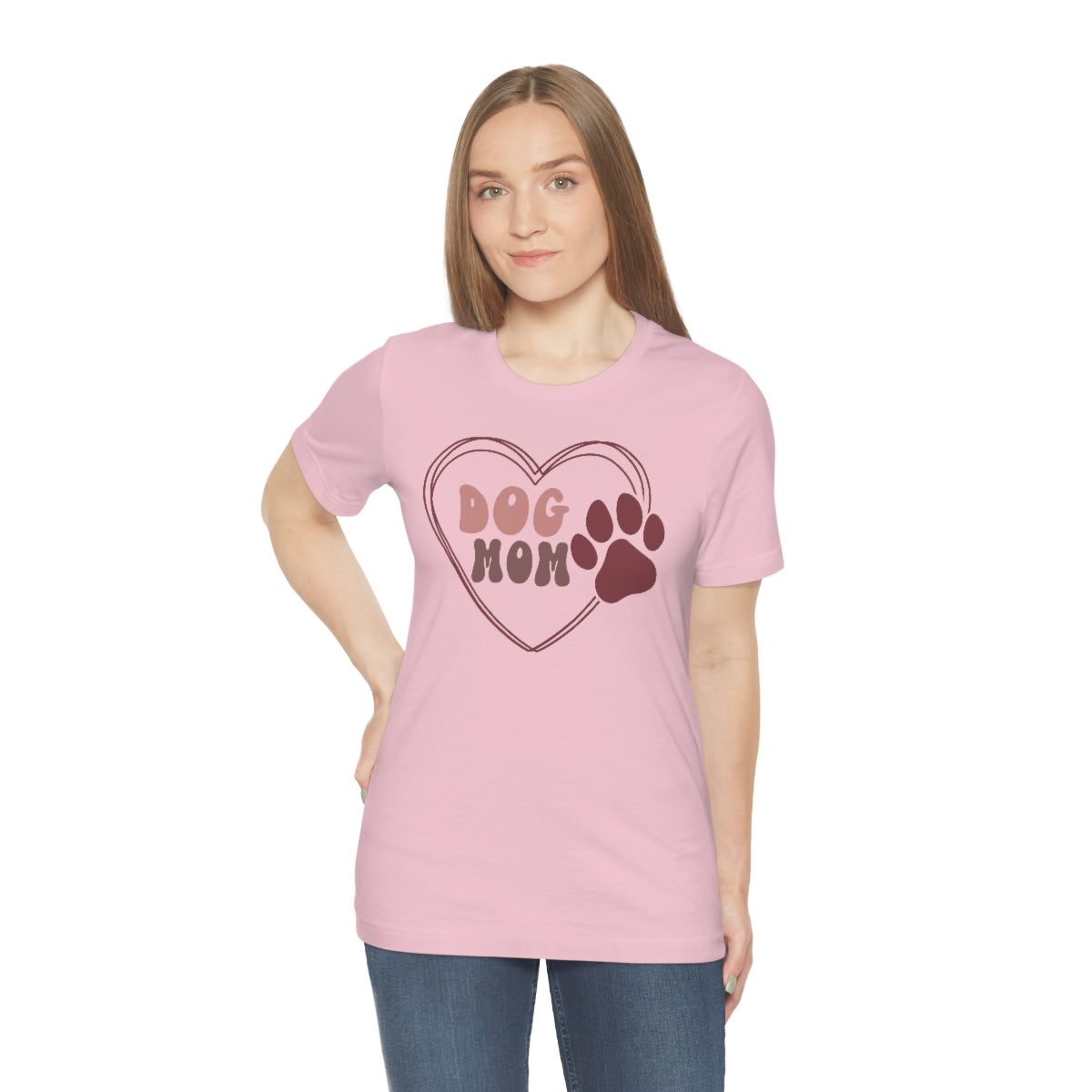 Dog Mom Heart Unisex Jersey Short Sleeve Tee