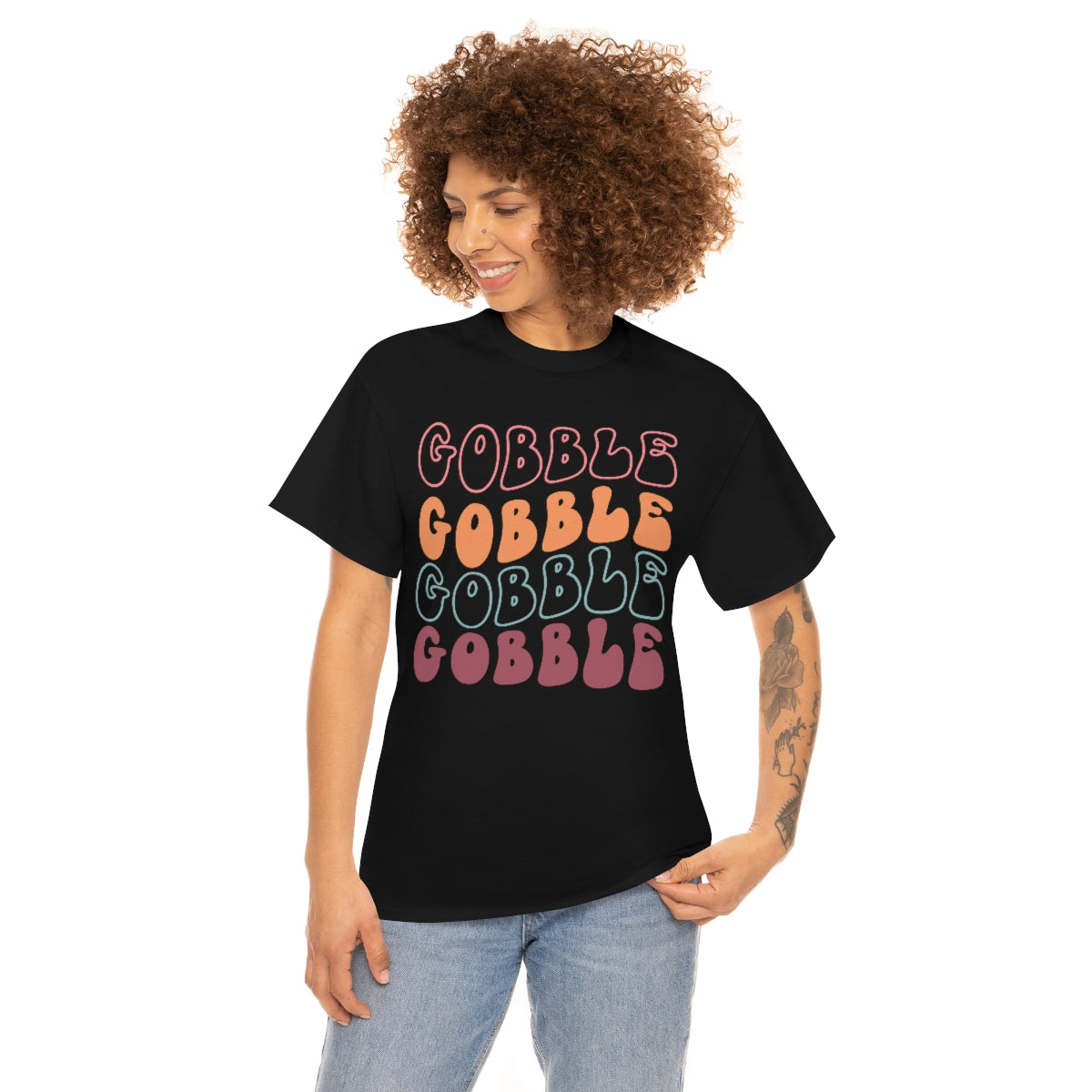 Gobble Gobble Thanksgiving Shirt, Thanksgiving Tee, Thanksgiving, Retro Shirt, Groovy Text Shirt, Gifts for Anyone