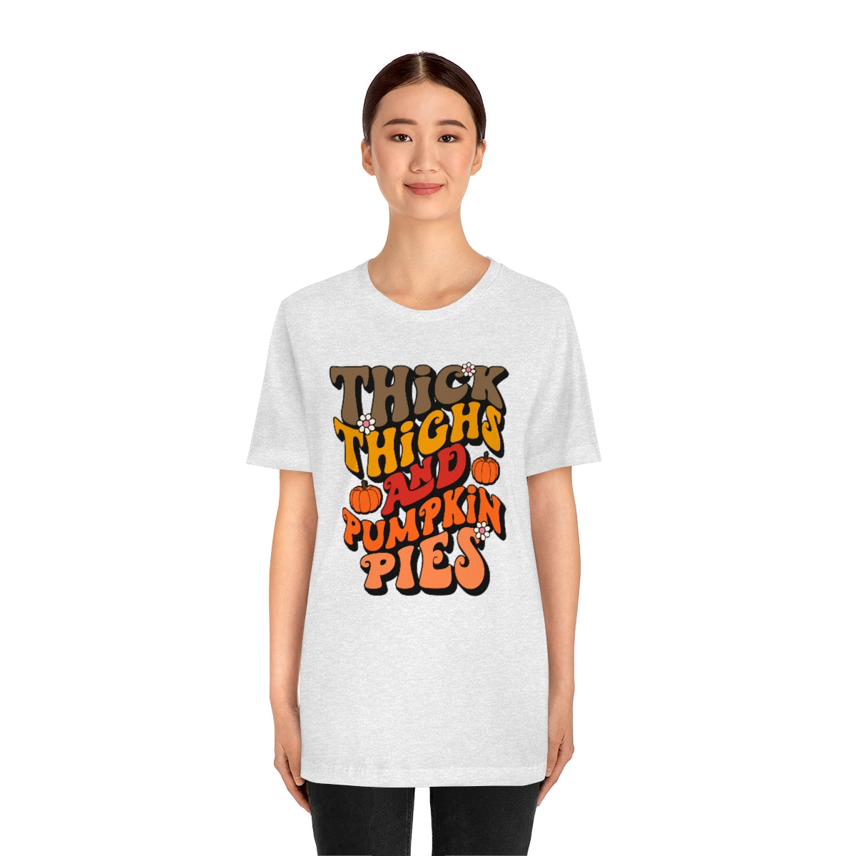 Thick Thighs Pumpkin Pies Unisex Jersey Short Sleeve Tee