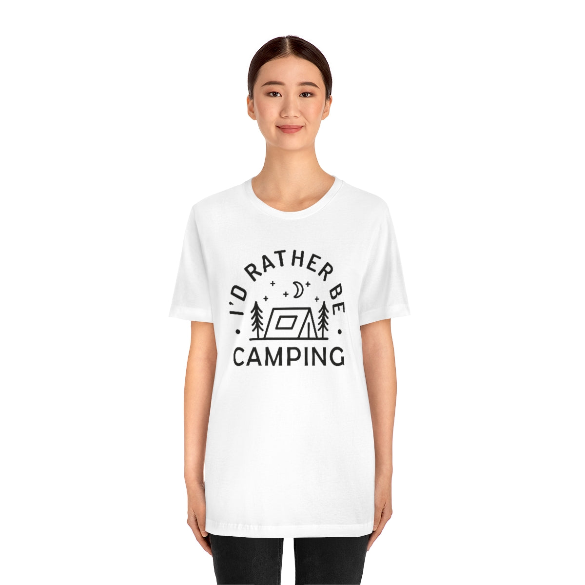I'd Rather Be Camping Unisex Jersey Short Sleeve Tee