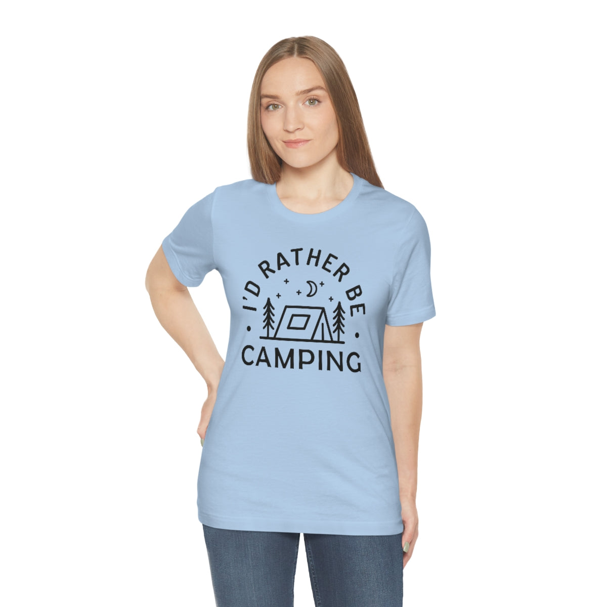 I'd Rather Be Camping Unisex Jersey Short Sleeve Tee