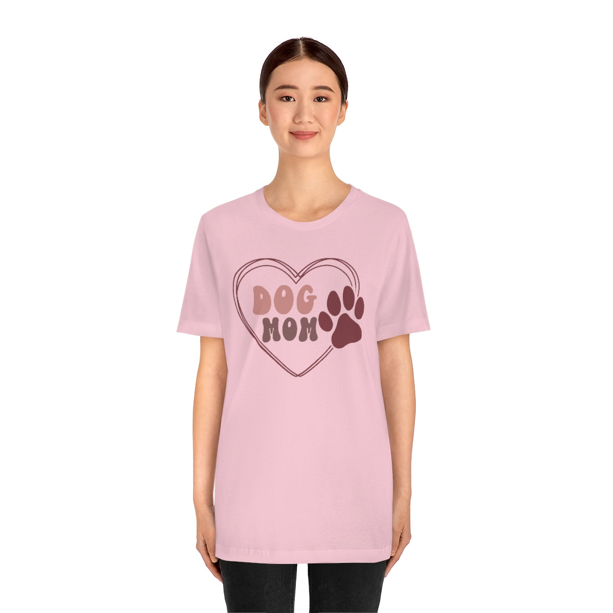 Dog Mom Heart Unisex Jersey Short Sleeve Tee
