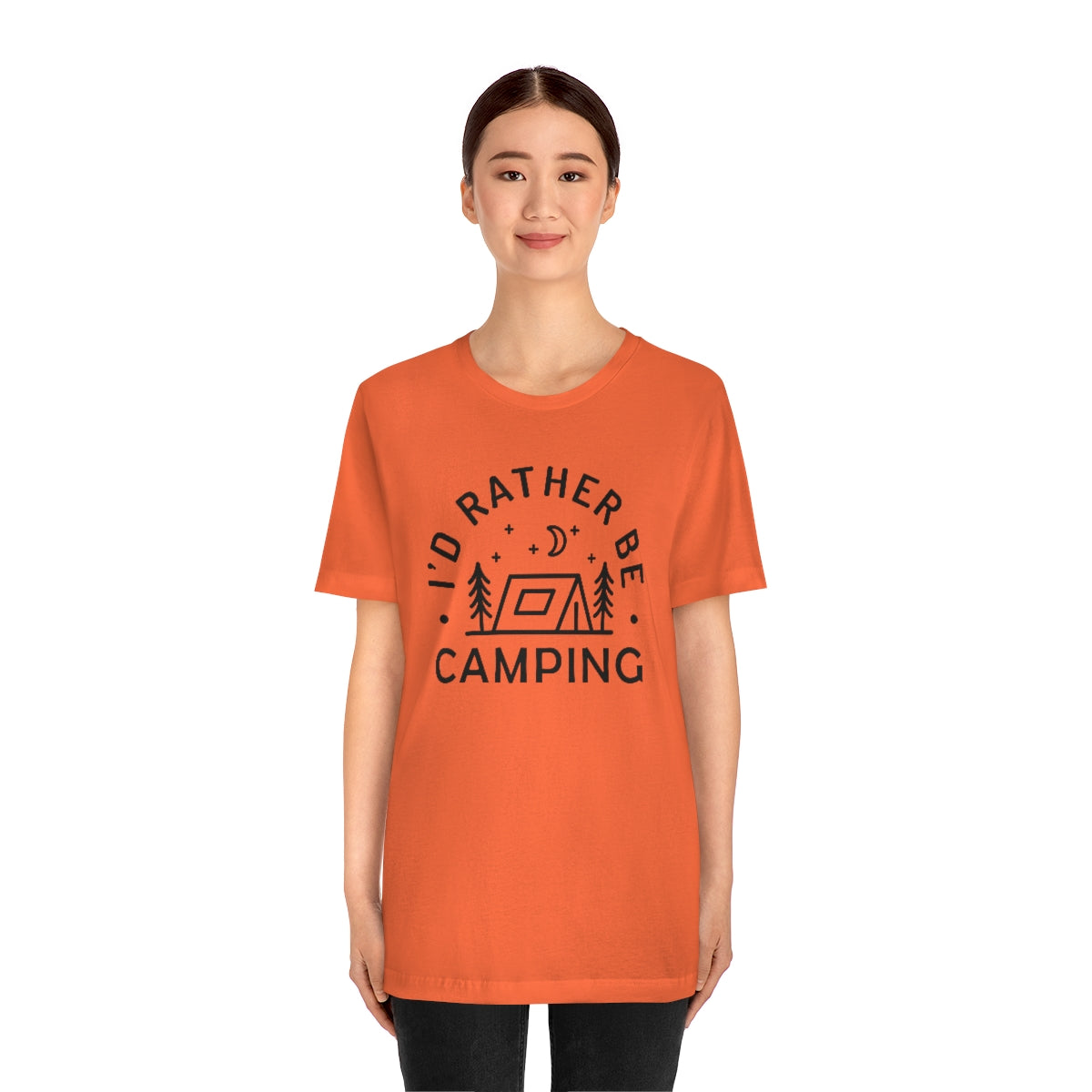 I'd Rather Be Camping Unisex Jersey Short Sleeve Tee