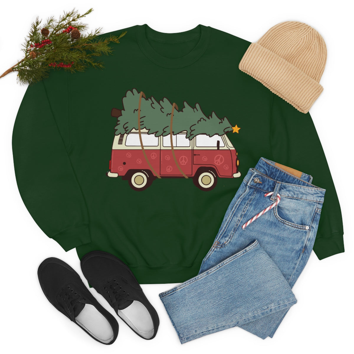 Christmas Tree Sweatshirt, Unisex Adult Hoodie, Merry Xmas Crew, Gifts for Her, Gifts For Him, Winter Sweatshirt